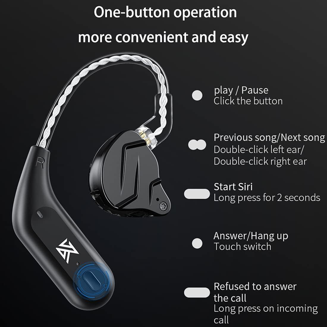 H HIFIHEAR KZ ZS10 PRO X in Ear Monitor 4BA+1DD IEM and KZ AZ09 Bluetooth 5.2 Module IEM Bluetooth Adapter