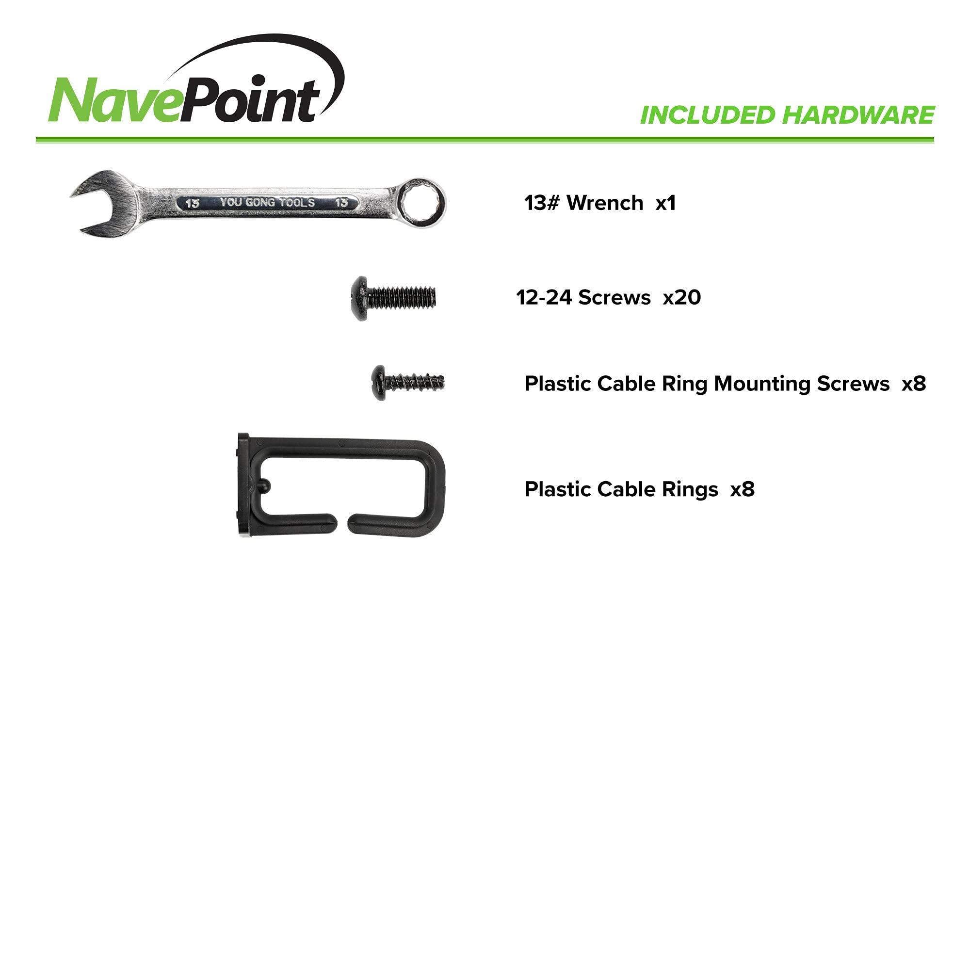 NavePoint NavePoint 12U 4 Post Server Rack Open Frame Rack for 19 Inch Equipment, Adjustable Depth 4-Post Network Rack with Casters Wheels, 12U Server Rack 1320lbs Capacity, Black