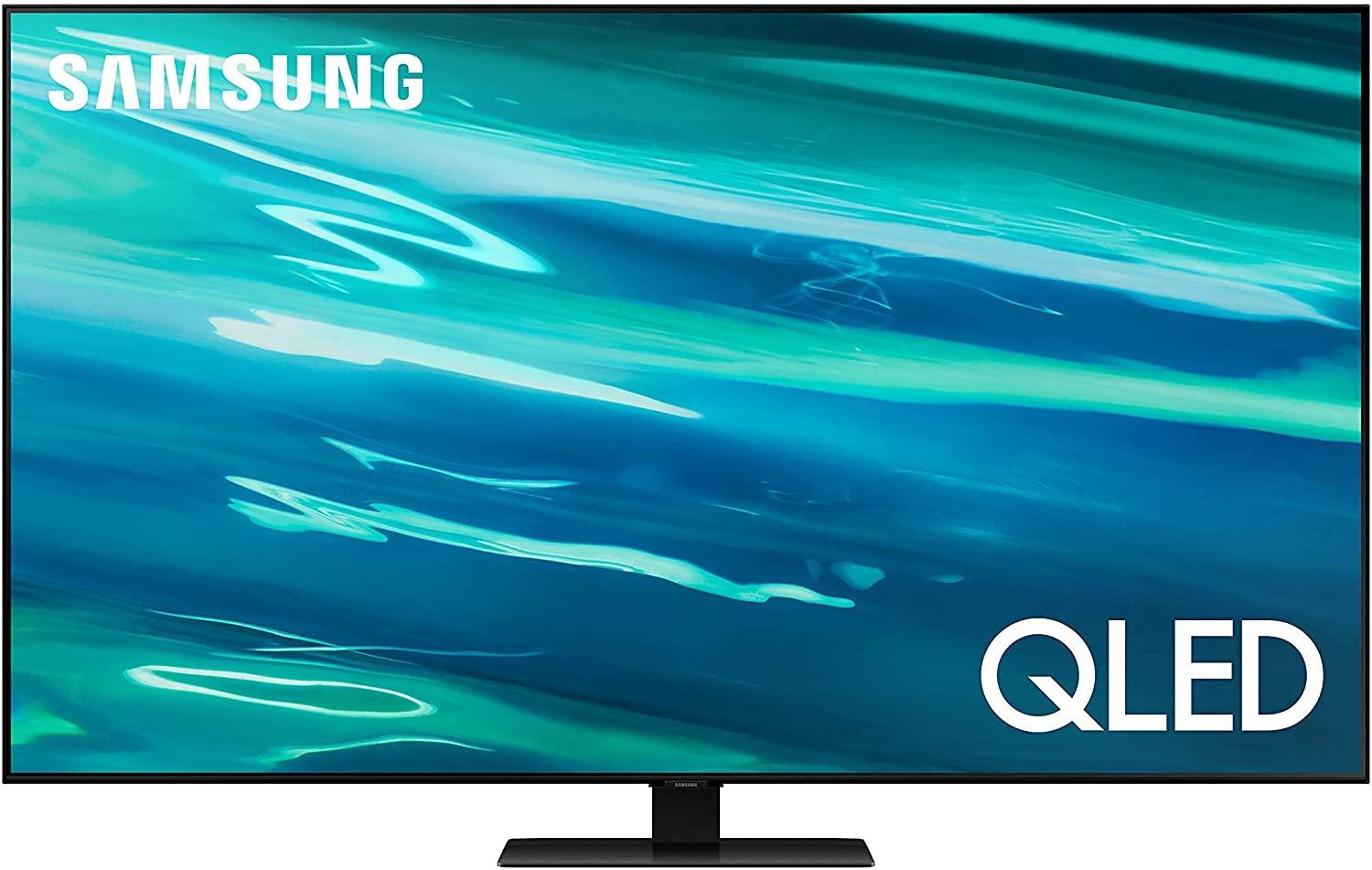SAMSUNG SAMSUNG 55-Inch Class QLED 4K UHD Q80A Series Direct Full Array Quantum HDR 12x, 6 - 2.2.2CH 60W Speakers, Object Tracking Sound, Smart TV with Alexa Built-In (QN55Q80AAFXZA, 2021 Model)