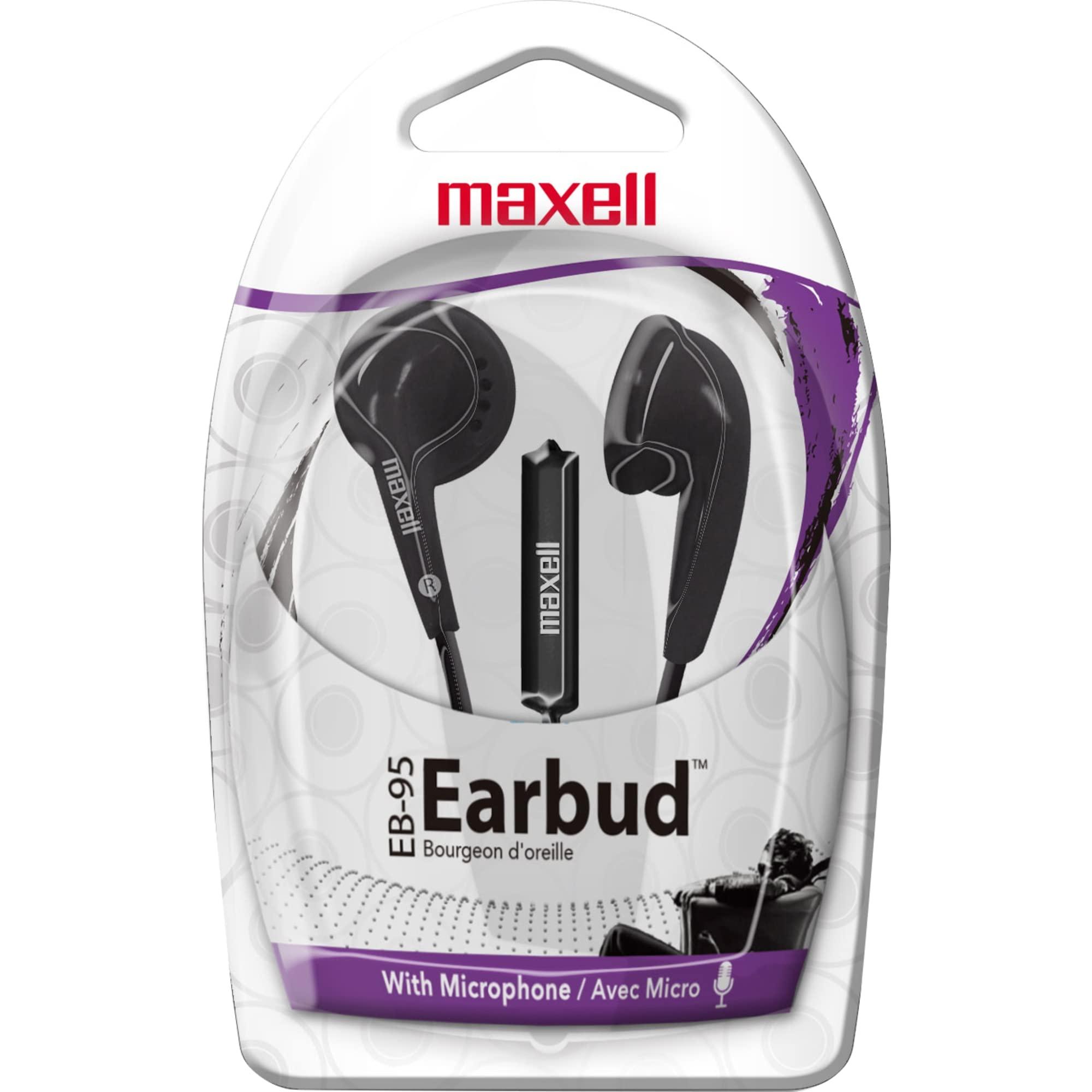 Maxell Maxell EB-95 Earbuds with Microphone, Black