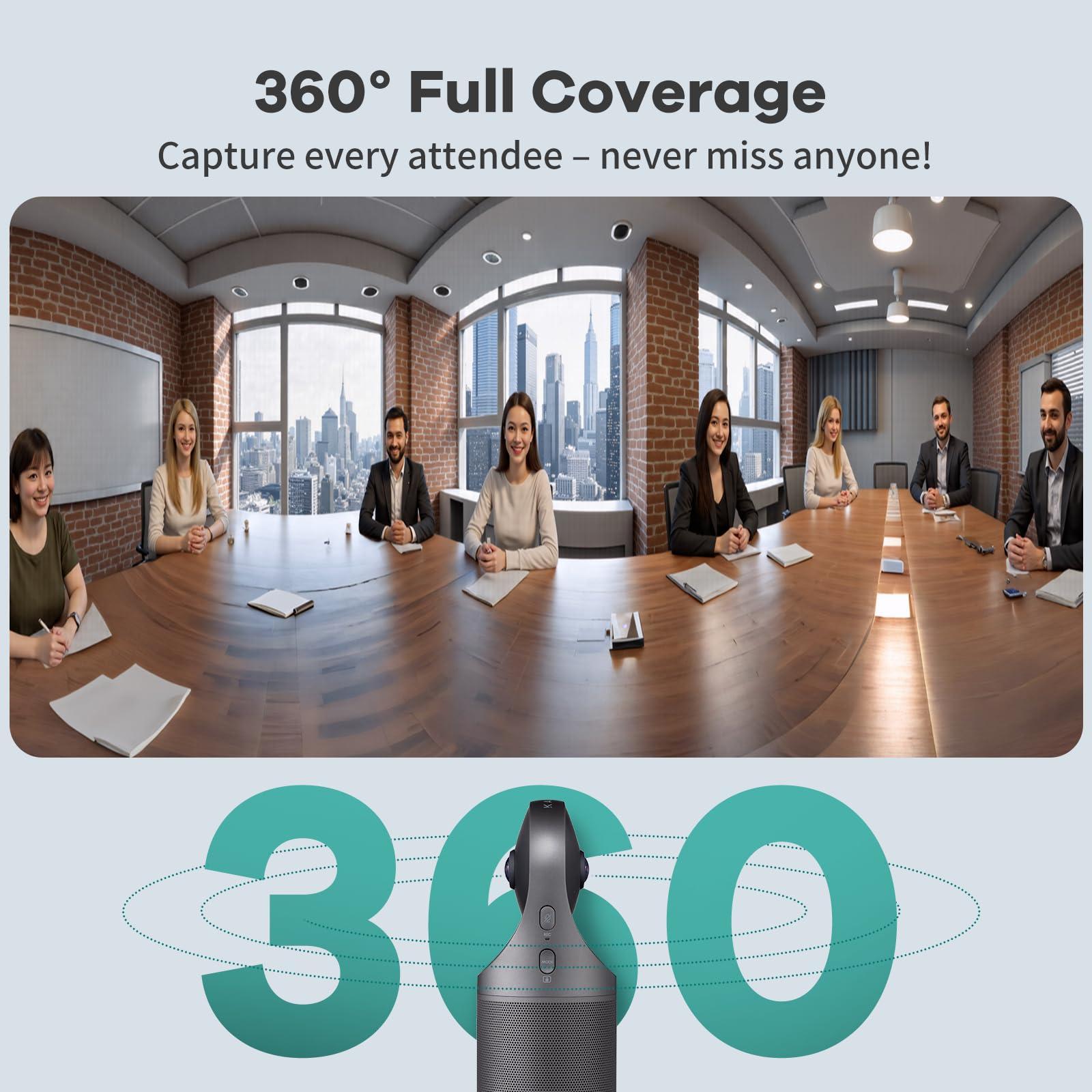 KanDao KanDao Meeting Pro - 360 Video Conference Camera, 4-in-One AI Smart Tracking Video Conferencing System, Works on Microsoft Teams, Zoom, Google Meet, Skype etc, Hybrid Meeting Room Zooming Camera