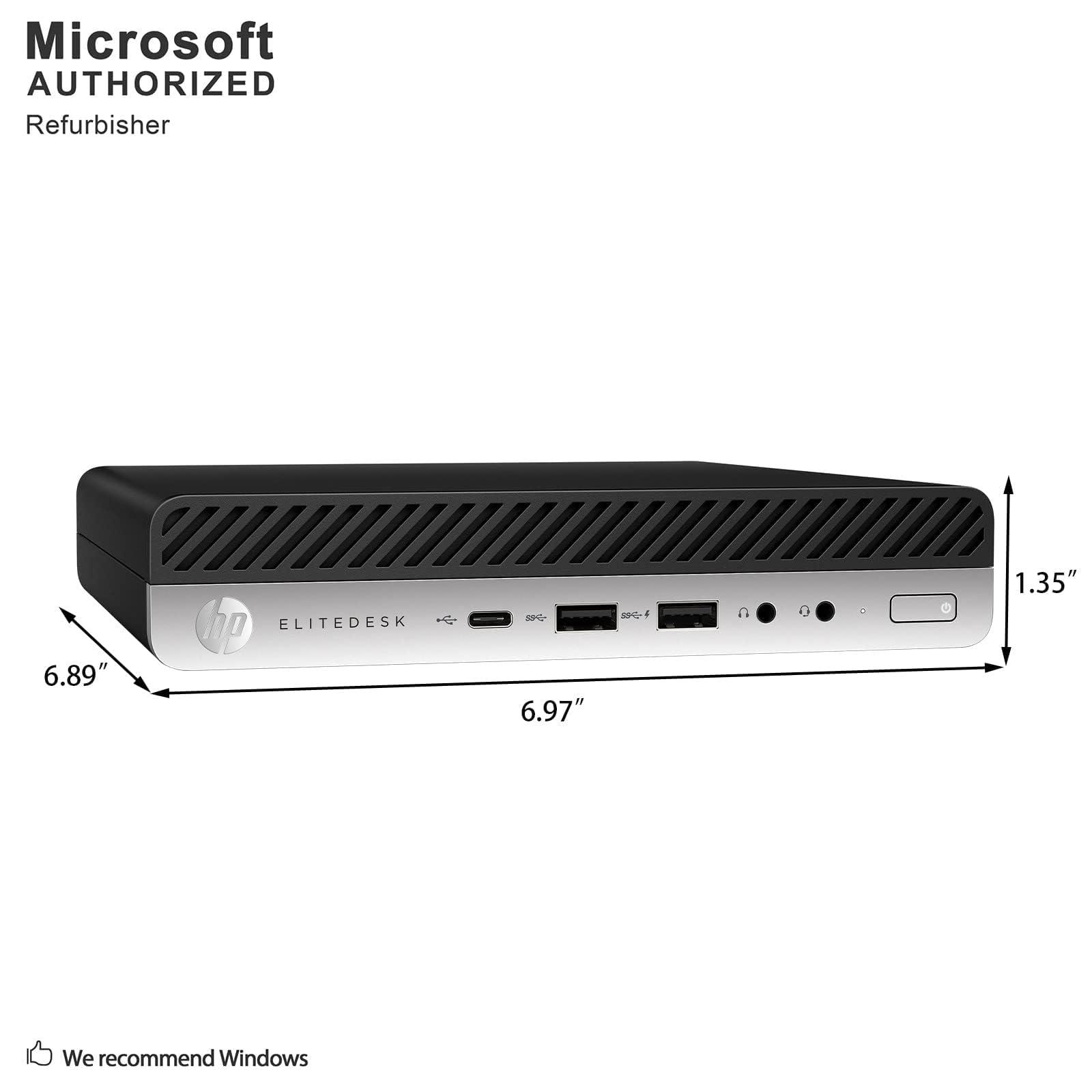 HP HP EliteDesk 800 G5 Mini Desktop PC Computer, 9th Gen Intel Core i5-9500T @3.7 GHz, 32GB RAM, 1TB SSD, HDMI, Displayport, USB Type-C, RJ-45/LAN, Windows 11 Pro (Renewed)