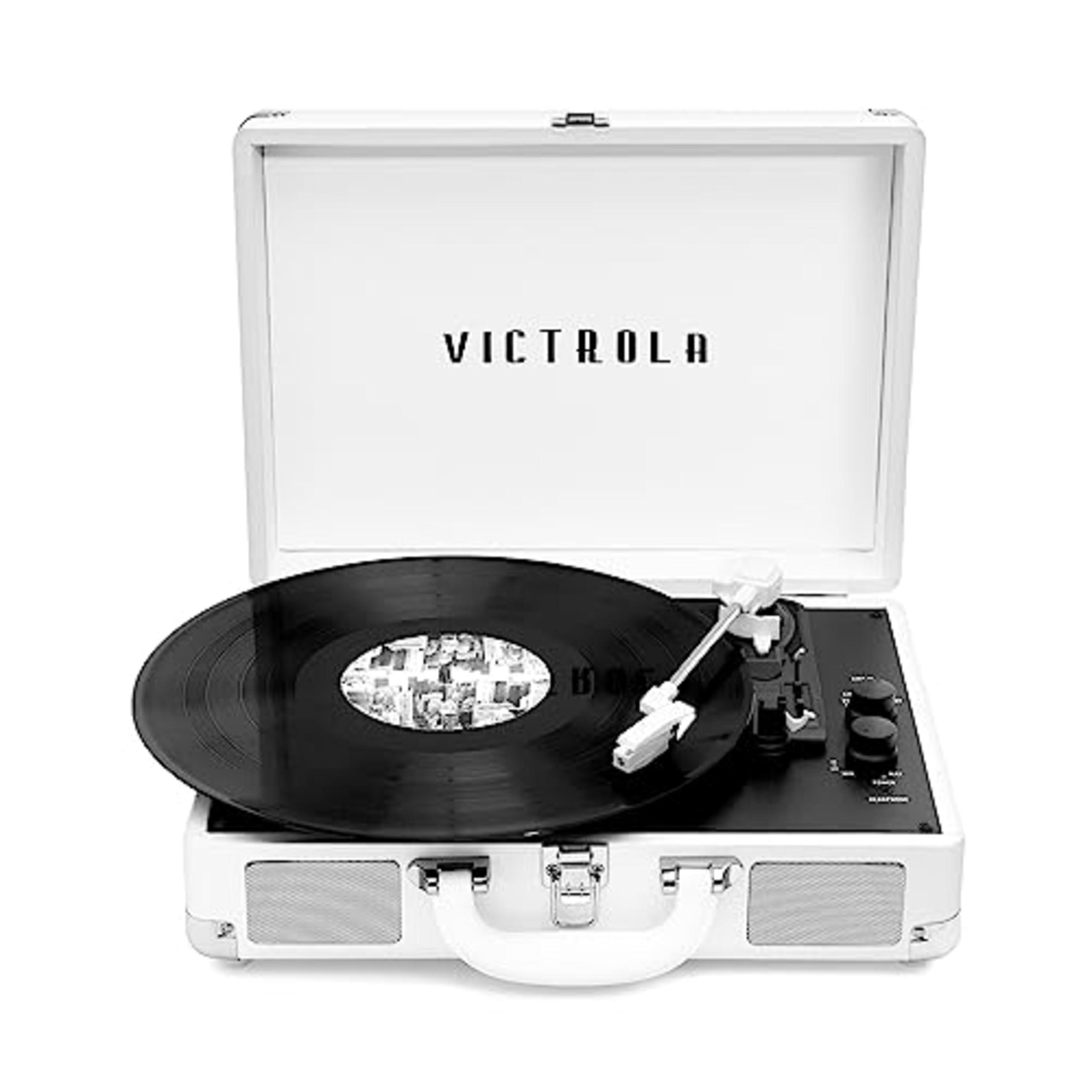 Victrola Victrola VSC-400SB-CNV Bluetooth Suitcase Turntable Canvas - Stickers (White)