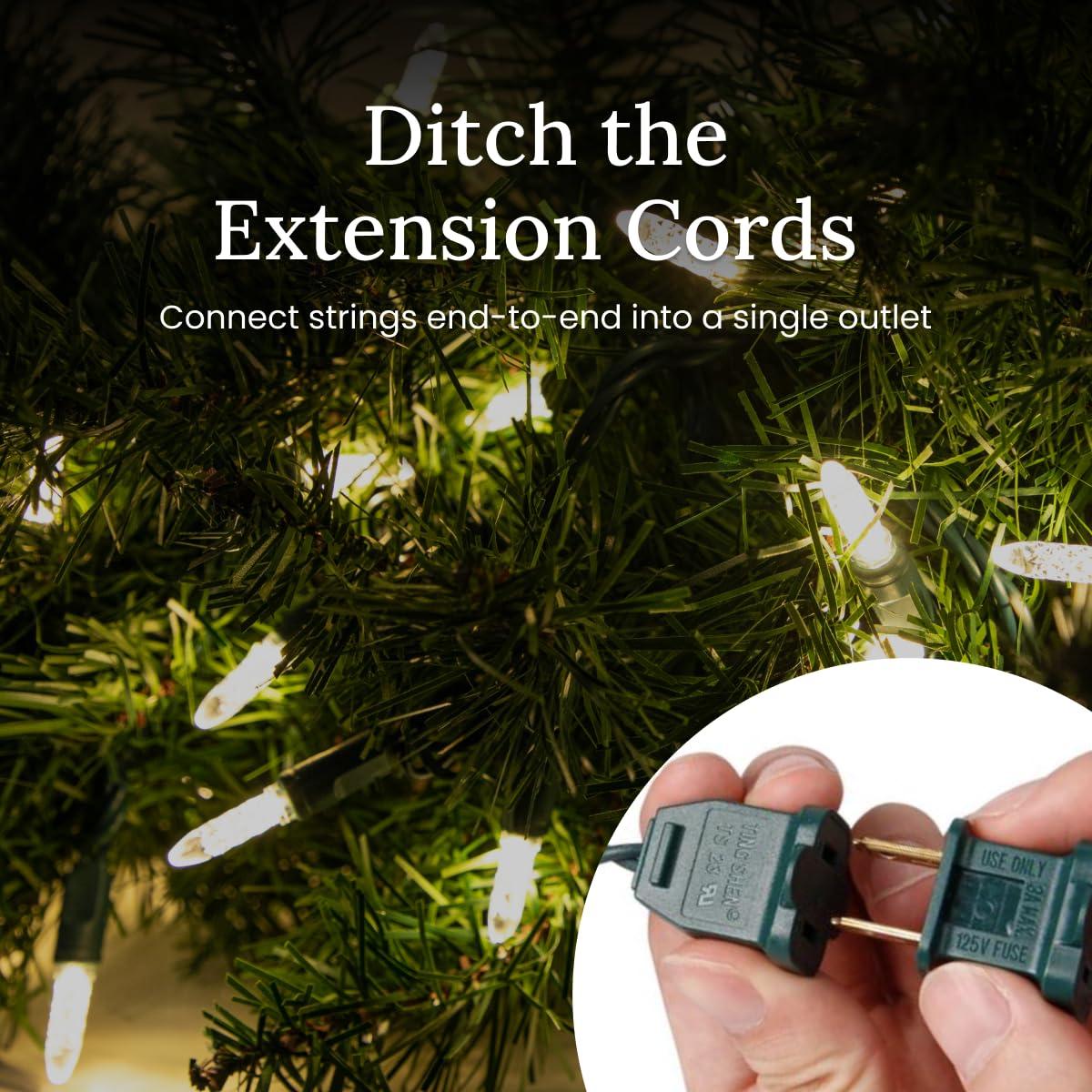 Christmas Designers Pro Christmas M5 LED Holiday Lights - 70 Bulbs, 23.3ft - Professional Grade Indoor Outdoor Diamond Cut Sparkle Light Strings for Home Decorations and Christmas Trees - Green