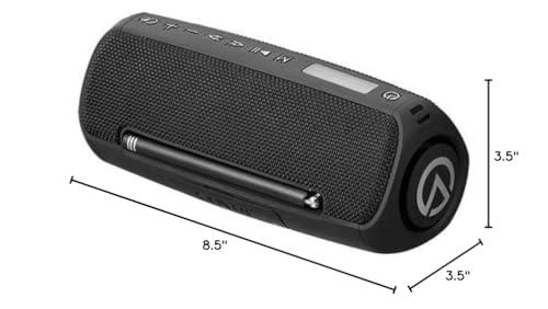 Emsonic Saver By Emsonic - Portable Bluetooth Speaker, Waterproof Speaker with Carbon Monoxide Detector & FM Radio - 24-Hour Playtime, 40W Powerfull Sound & Deep Bass - Orange