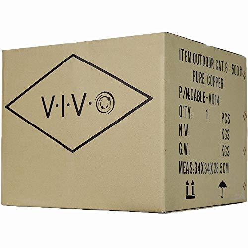 VIVO VIVO Black 500ft Bulk Cat6, Full Copper Ethernet Cable, 23 AWG, Cat-6 Wire, Waterproof, Outdoor, Direct Burial CABLE-V014