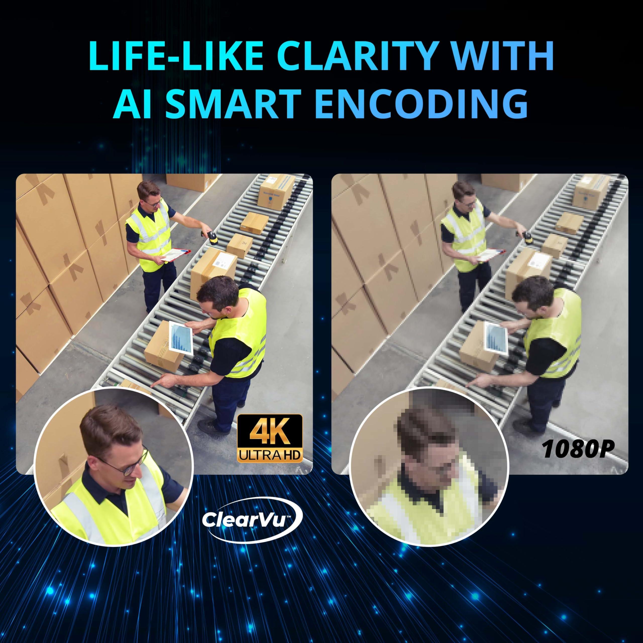 Defender AI Powered Defender Sentinel 4K Wired PoE Security Camera System with 1TB 8Ch NVR, 6 Outdoor Surveillance Metal 8MP/4K Cameras, Smart AI Human Detection, Blue-Red Flashing Deterrence, Mobile App