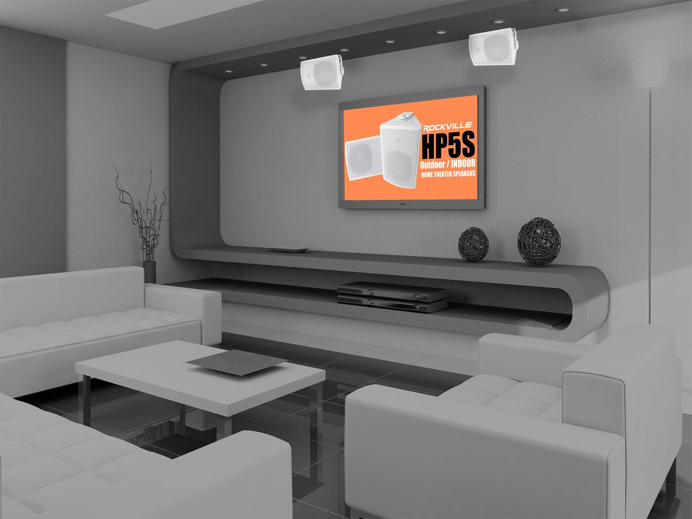 Rockville Rockville (4) HP5S-8 5.25" Outdoor/Indoor Home Theater Speakers w/Swivel Bracket