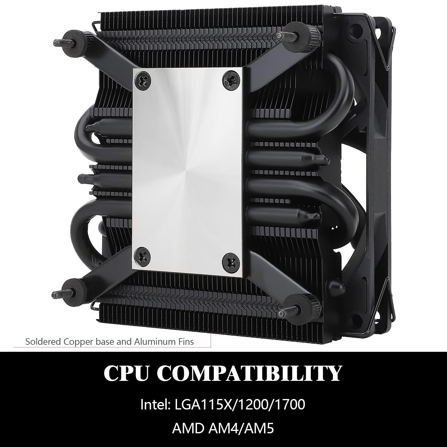 Thermalright Thermalright AXP90-X36 Black Low Profile CPU Air Cooler, 36mm Height Cooling, TL-9015B Slim PWM Fan, AGHP Technology, for AM4/AM5/Intel LGA1700/1851/1150/1151/1155/1156/1200(Black)