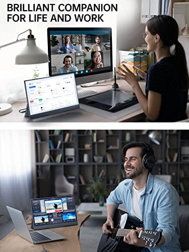 cocopar cocopar Travel Monitor  Upgraded 15.6 Inch 1080P FHD HDR IPS Ultra Slim USB-C Portable Display with Kickstand Dual Type-C Mini HDMI Dual Speakers for Laptop PC Mac Surface Xbox PS4 Switch