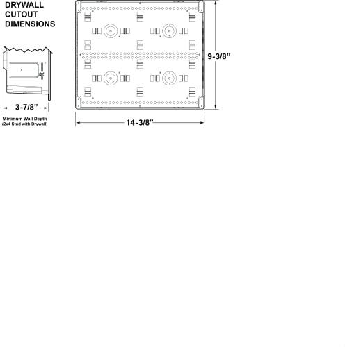 On-Q Legrand - OnQ 9 In. Media Enclosure, Wall Cable Management to Organize System Devices, Home Networking Panel Dual Purpose In Wall Enclosure for Device Storage, Media Box, White, ENP0905NAV1