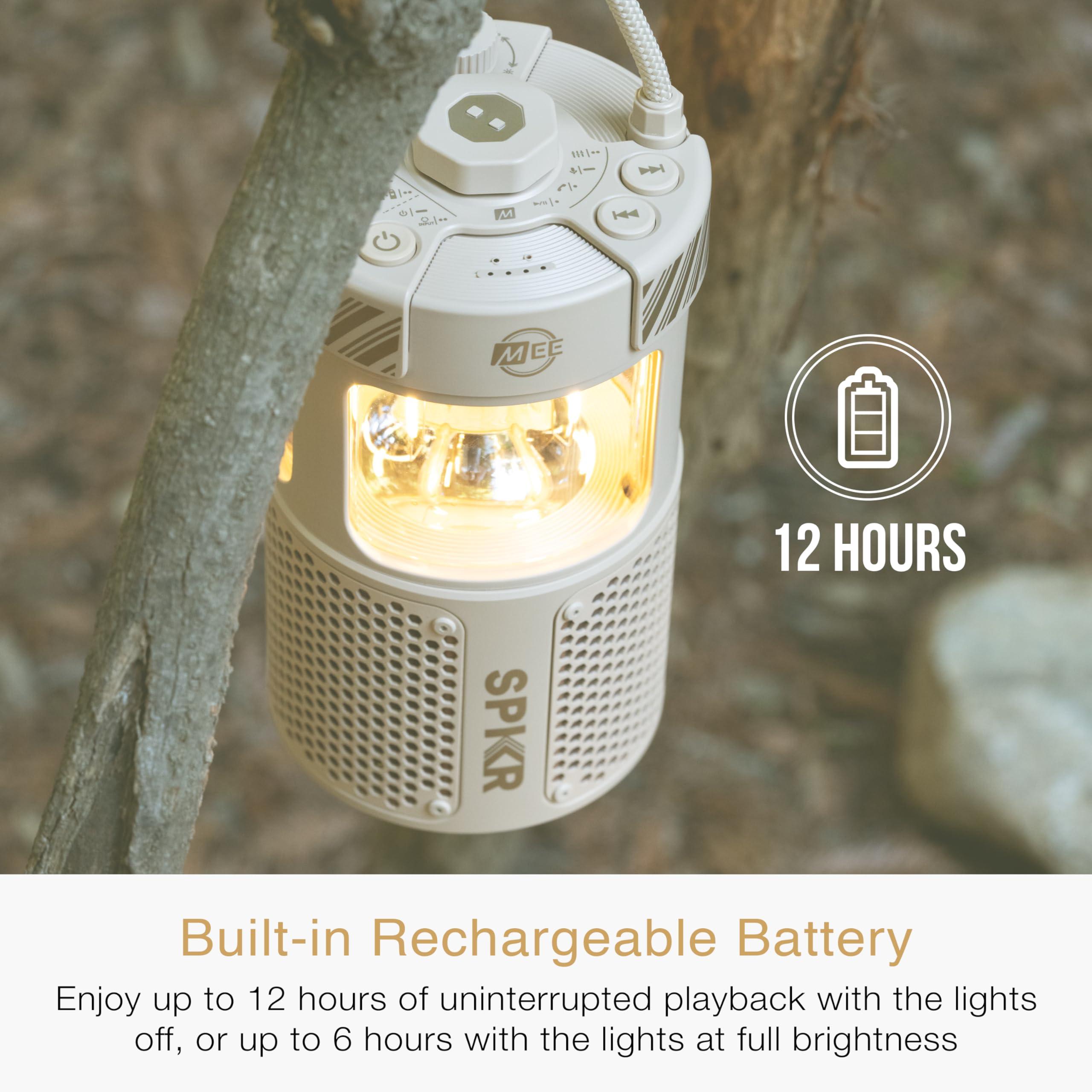 MEE audio MEE audio lightSPKR Bluetooth Wireless Speaker w/Camping Lantern: 360 Audio, 3 Audio Modes, 2 Light Colors & Infinite Brightness Adjustment, IPX6 Waterproof for Indoor & Outdoor use (Desert Sand)