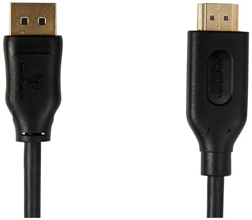 Amazon Basics Amazon Basics DisplayPort (Source) to HDMI (Display) Cable, Uni-Directional, 3 Foot, Black