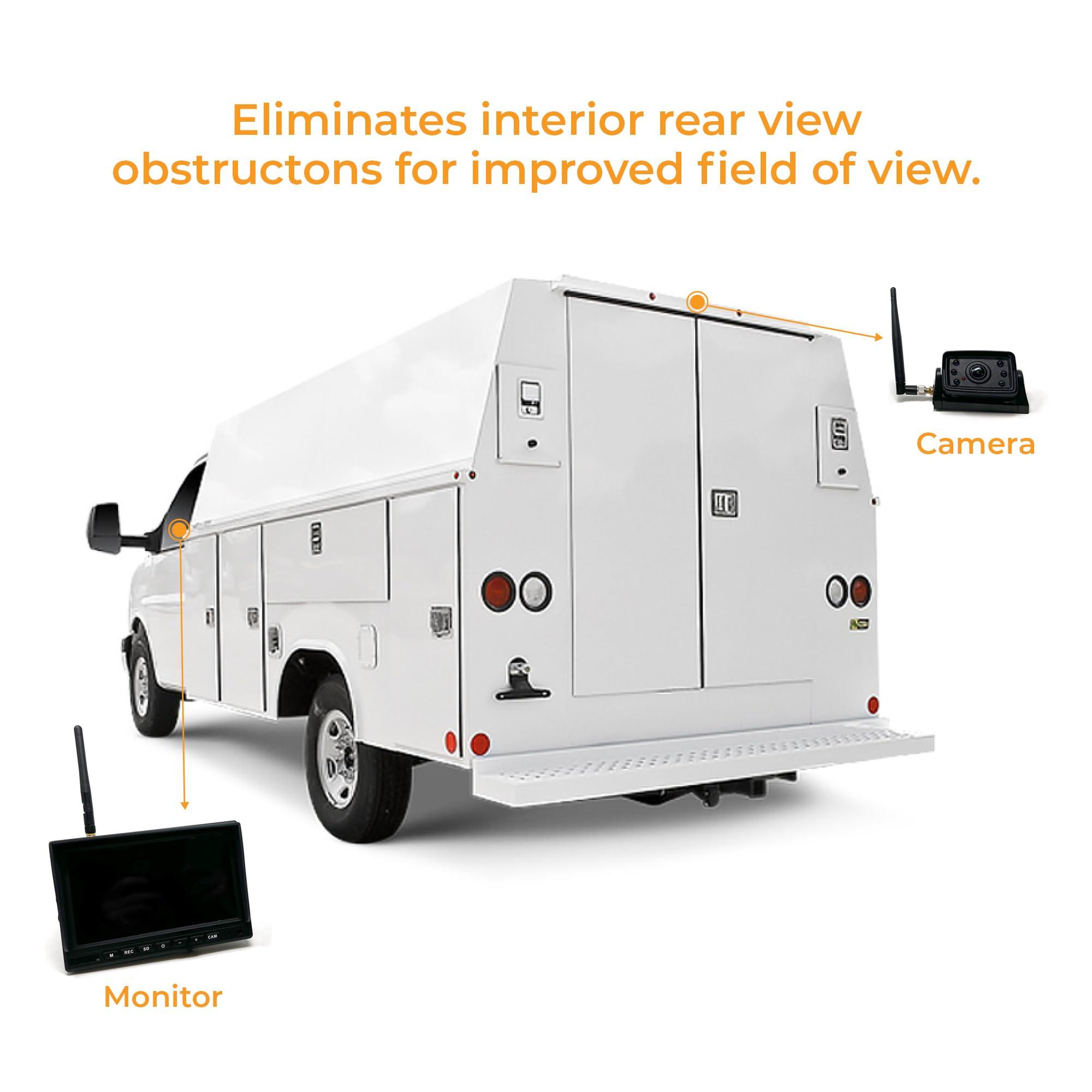 Brandmotion Brandmotion Wireless Observation IR Camera System with 7 HD Monitor | ADHS-7810v2 Edge to Edge Image Mirror with Universal Compatibility