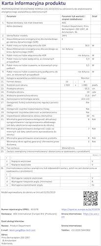 AOC Monitor 23.8" WLED IPS 24P1 1920 x 1080 Full HD Tempo di Risposta 5 ms