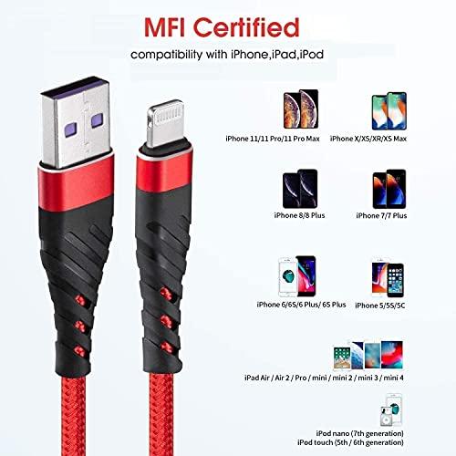 CyvenSmart (2 Pack) Long iPhone Charger 10ft for [MFi Certified],CyvenSmart 10 Foot Lightning Cable Fast Charging Cord 10 Feet for iPhone 12/12 Pro/11/11 Pro/11 Pro Max/XS/XS Max/XR/X/8/8 Plus/7/7 Plus/6 Plus