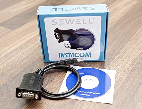 Sewell Sewell Instacom USB to Serial Adapter 2' with Posts (SW-1301), Black
