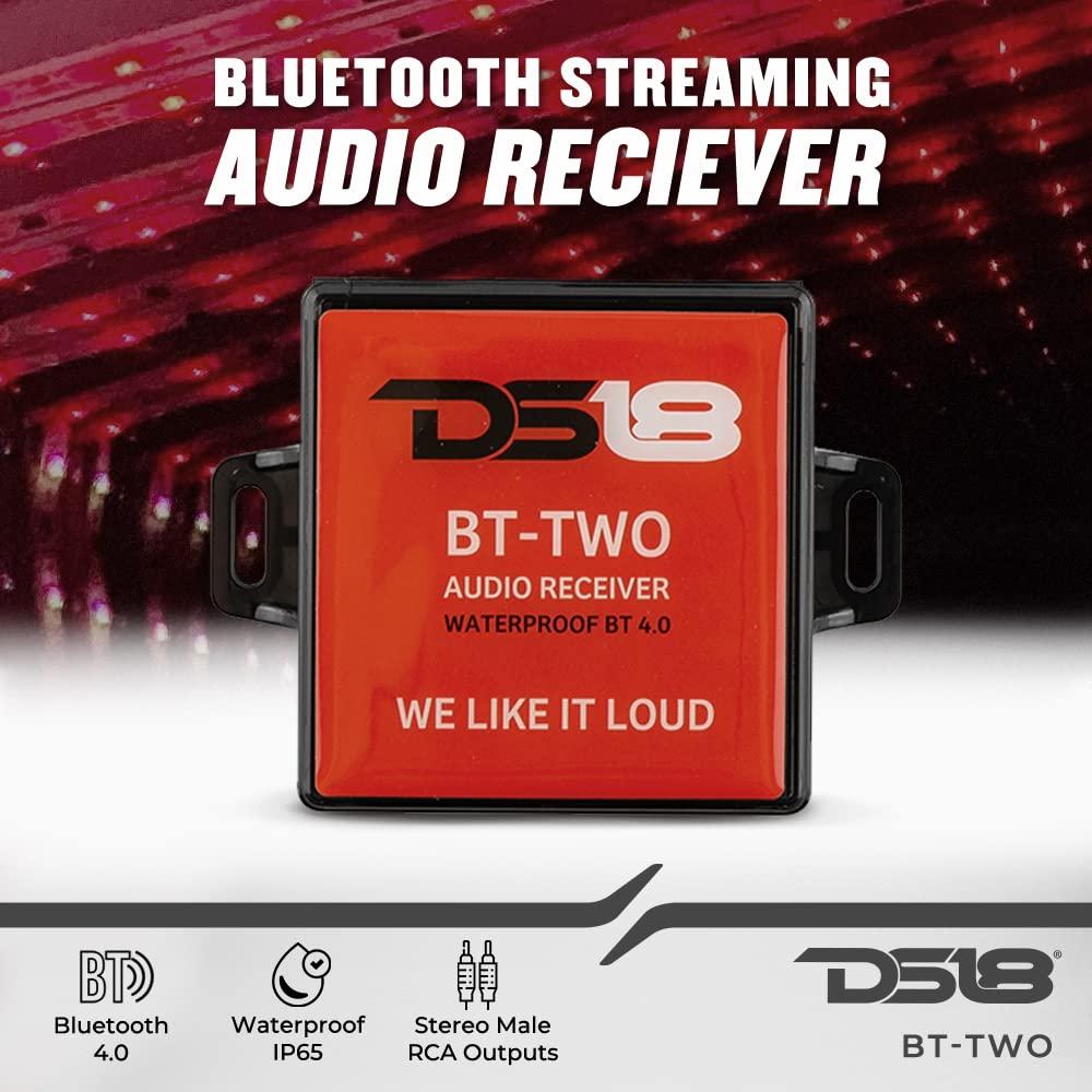 DS18 DS18 BT-Two Bluetooth Receiver - IP65 Waterproof Rated, BT 4.0, Remote Trigger Output, Stero Male RCA Output - Allows Connect & Play Integration to Your Audio Device