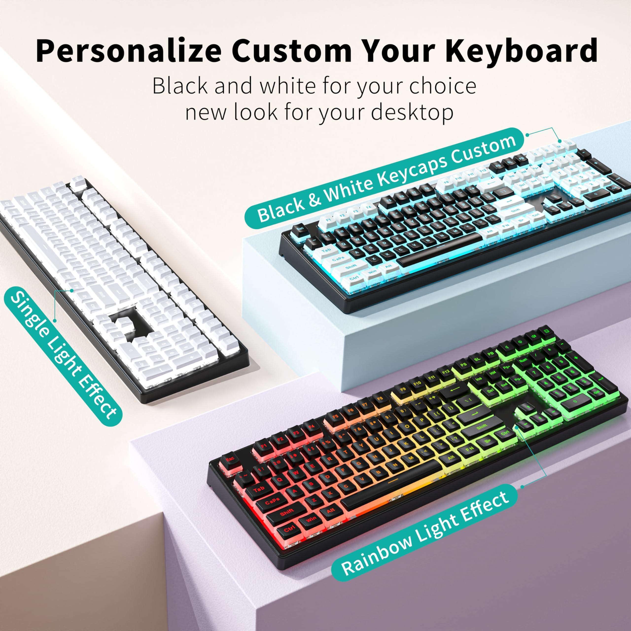 SEUNKWANG SEUNKWANG Pudding Keycaps, PBT Keycaps 132 Keys Set Custom Keycap Set, Shine Through Keycaps OEM Profile, Universal Compatible for TH80-X F75 AK820 RT100 F99 Hi75 Keyboard-White