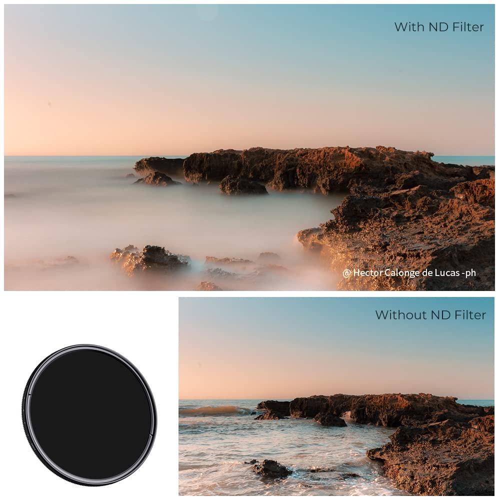 K&F Concept K&F Concept 46mm Variable ND Lens Filter ND2-ND400 (1-9 Stops) 18 Multi-Layer Coatings Adjustable Neutral Density Ultra Slim Lens Filter for Camera Lens (K-Series)