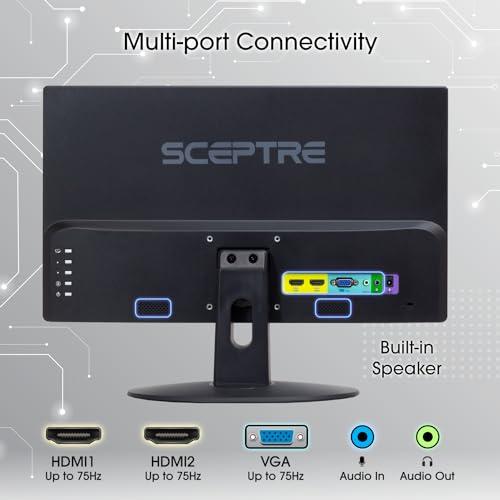 Sceptre Sceptre 20\" 1600x900 75Hz Ultra Thin LED Monitor 2x HDMI VGA Built-in Speakers, Machine Black Wide Viewing Angle 170 (Horizontal) / 160 (Vertical)