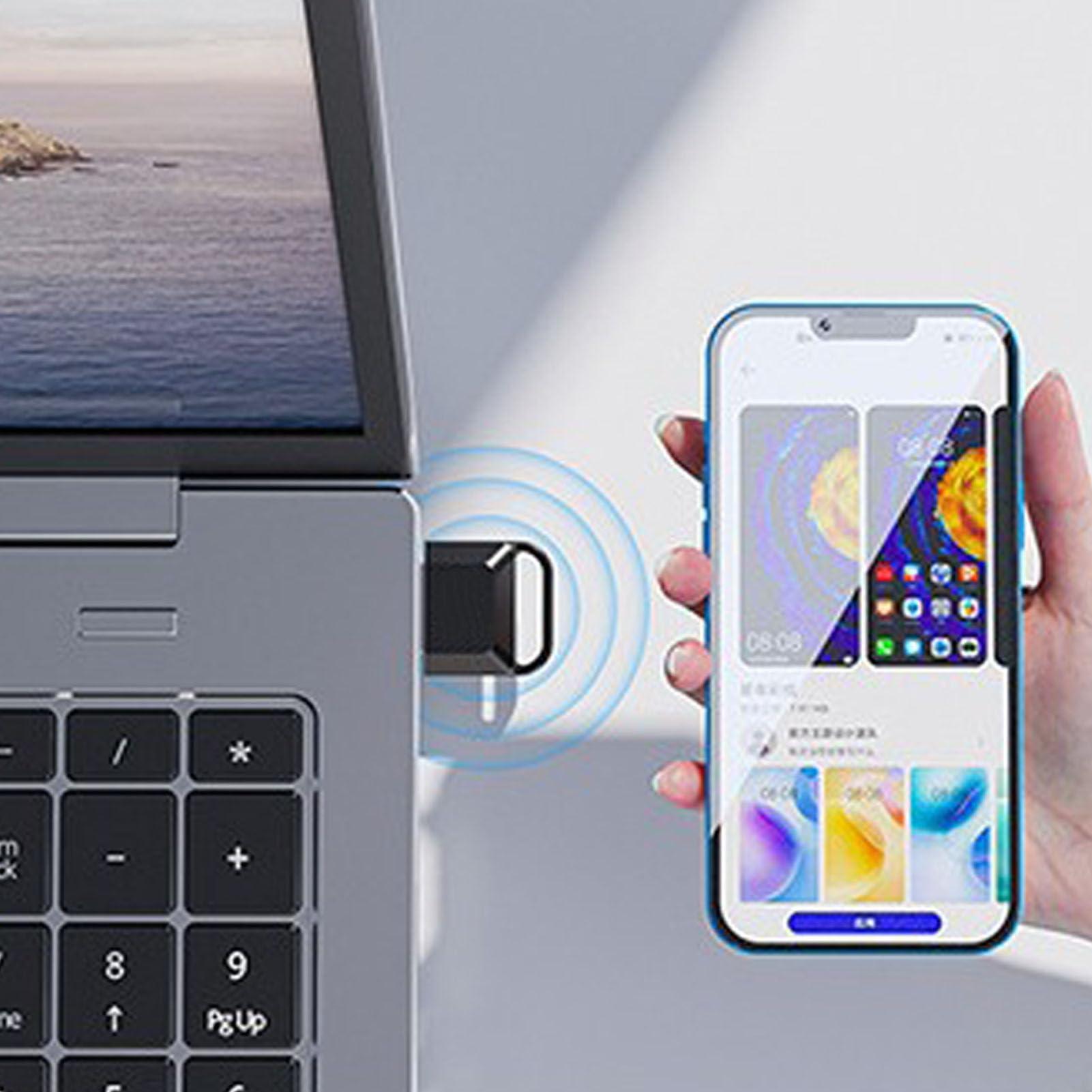 Yunir Bluetooth 5.0 USB Adapter for PC,40Mbps Transmitter Replacement Micro USB for Headphone Speaker Mouse Keyboard Connection,Plug and Play