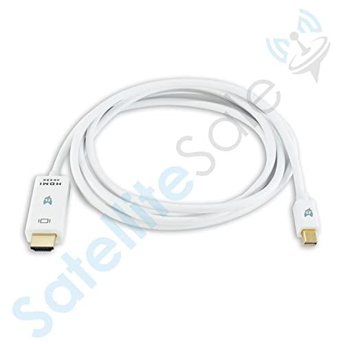 SatelliteSale SatelliteSale Uni-Directional Mini DisplayPort to HDMI Cable Male to Male 4K/30Hz 8.64Gbps Universal Wire PVC White Cord 3 feet