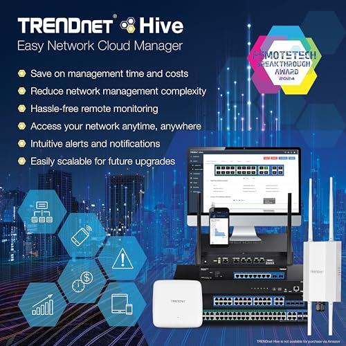TRENDnet TRENDnet 28-Port Web Smart Switch, 24 x Gigabit Ports, 4 x 10G SFP+ Slots, High Speed Network Uplinks, 128 Gbps Switching Capacity,1U Rack Mountable,Lifetime Protection, Black, TEG-30284