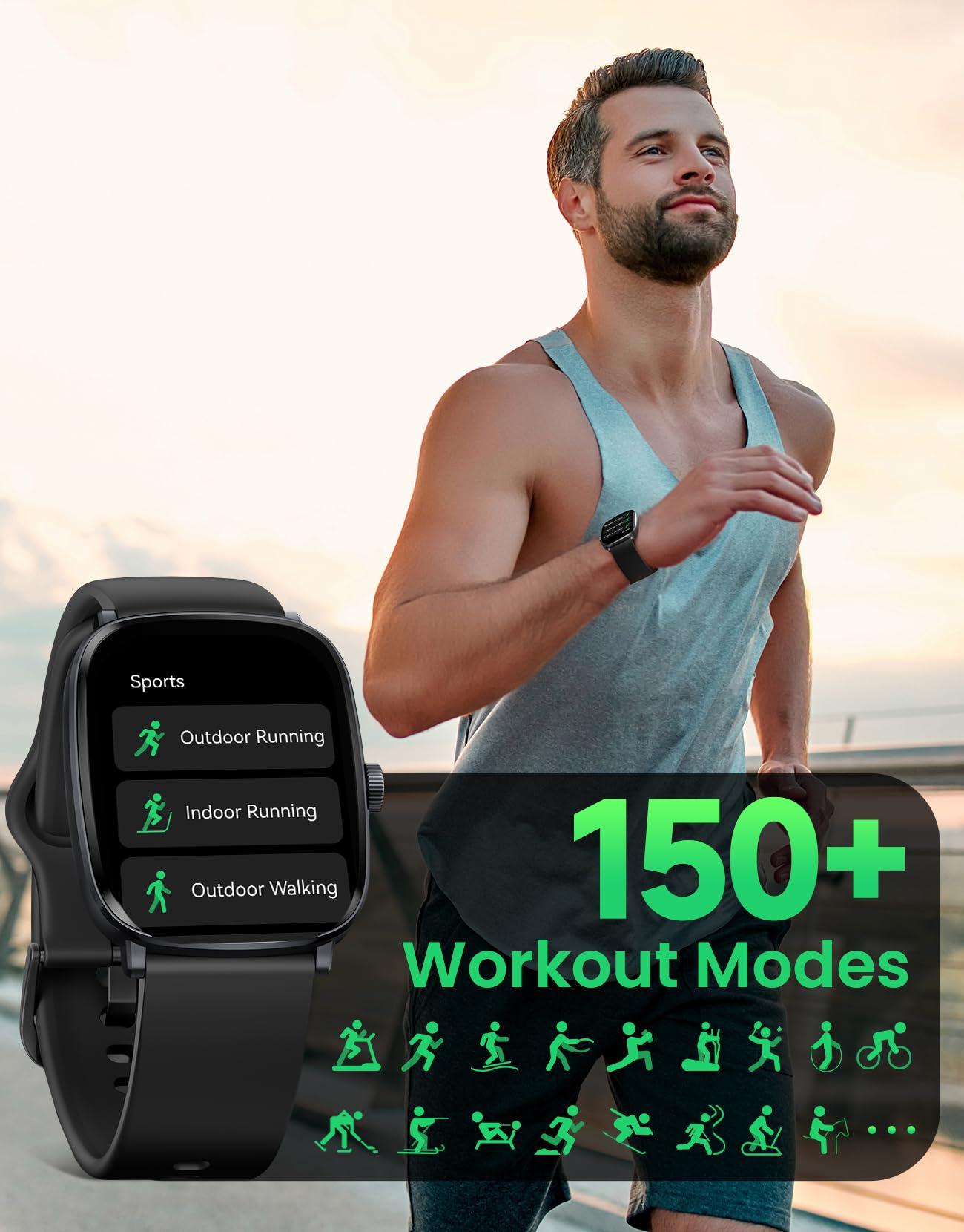 HAYLOU HAYLOU RS5 Smart Watch for Men Women,2.01" AMOLED Display Smartwatch with Bluetooth Call(Answer/Make),Two Straps,Fitness Tracker with 150 Sport Modes,IP68,Compatible with iOS and Android