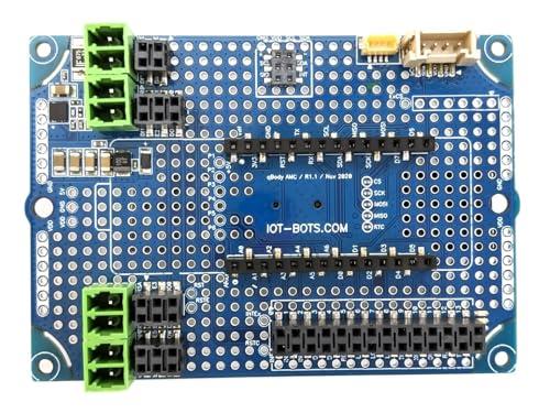 IOT-BOTS.COM qBody Arduino MKR Compatible Interface Board with installed Arduino MKR Compatible connectors, DC/DC, Temperature and Motion sensors, RTC, Serial Flash, INs / OUTs, RS485, 1-Wire,GROVE and JST I2C.