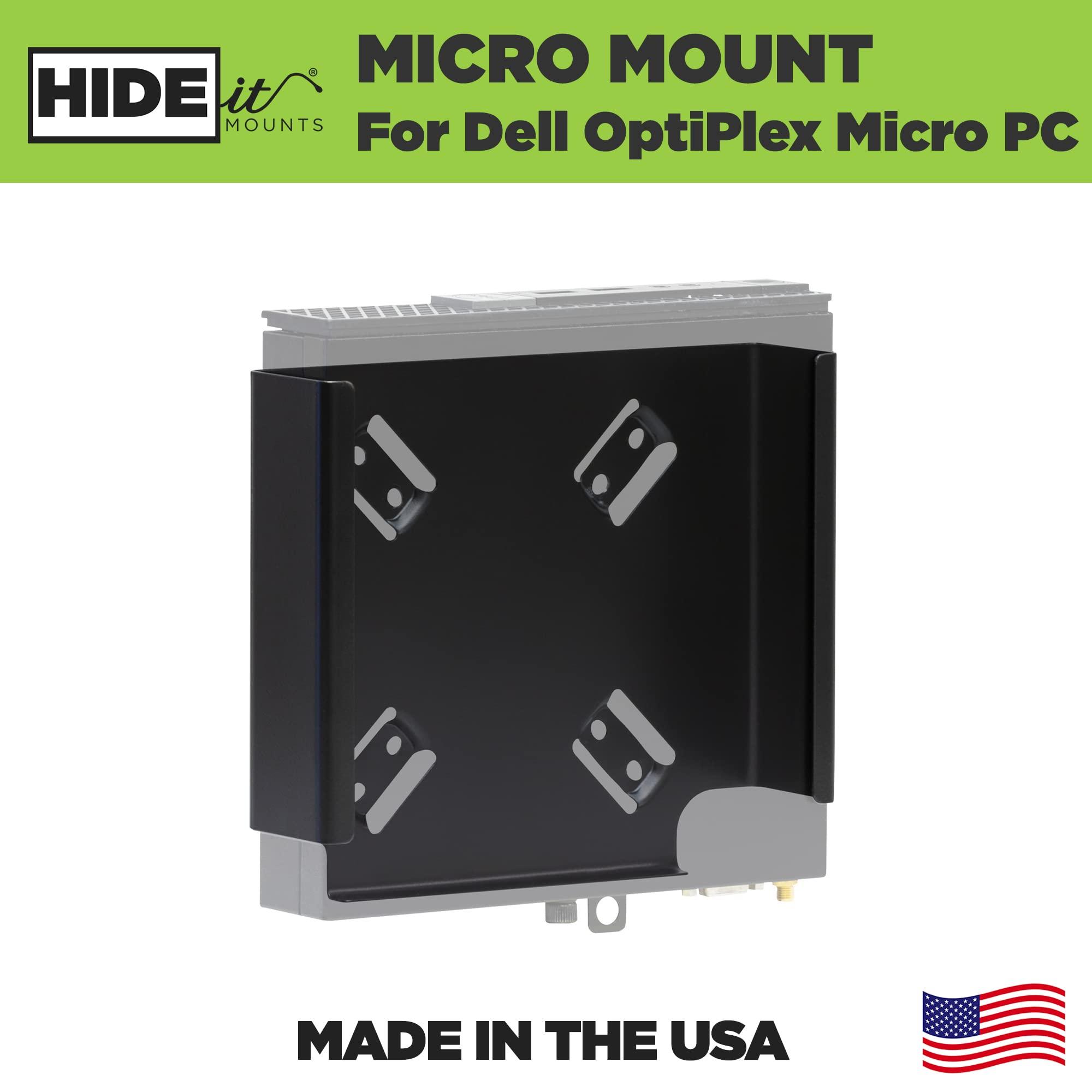 HIDEit Mounts HIDEit Mounts Micro Mount for Dell OptiPlex Micro PC - American Company - Steel VESA Mount for Dell Optiplex - Monitor Mount, Wall or Under Desk Mount