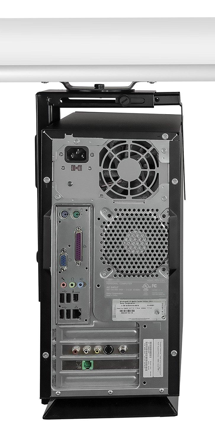 Mount-It! Mount-It! CPU Under Desk Mount Bracket - Computer Tower Wall and Under Counter Holder, 360 Degree Swivel Adjustable Height and Width Wall-Mountable