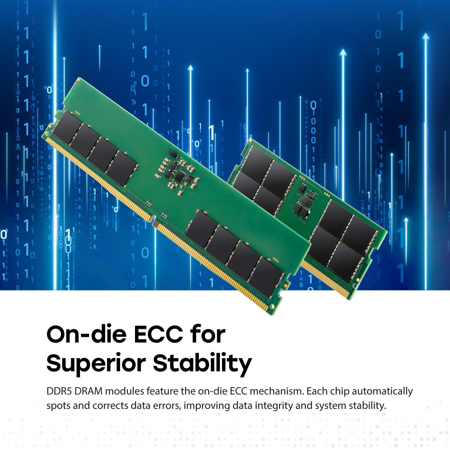 Transcend Transcend 16GB DDR5 5600 U-DIMM 1Rx8 1.1V, RAM, Desktop Memory Module - JM5600ALE-16G