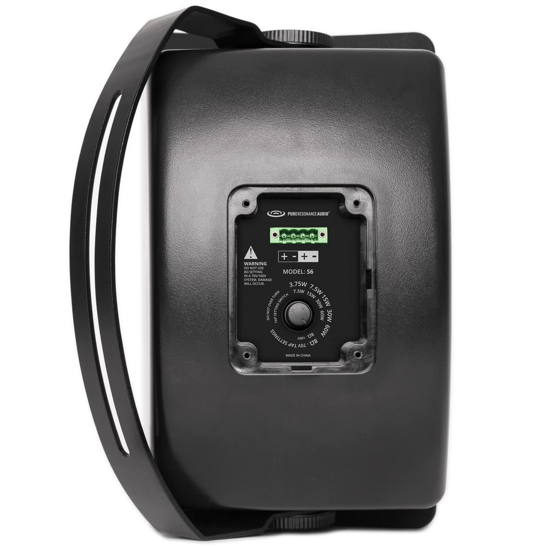 Pure Resonance Audio Pure Resonance Audio S6 6.5\" Outdoor Surface Mount Loudspeaker (2-Pack, Black)