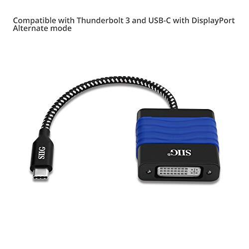 SIIG SIIG USB Type C to DVI Adapter - Thunderbolt 3 DisplayPort Alternate Mode Compatible for MacBook Pro, Google Chromebook Pixel, and More (CB-TC0711-S1)