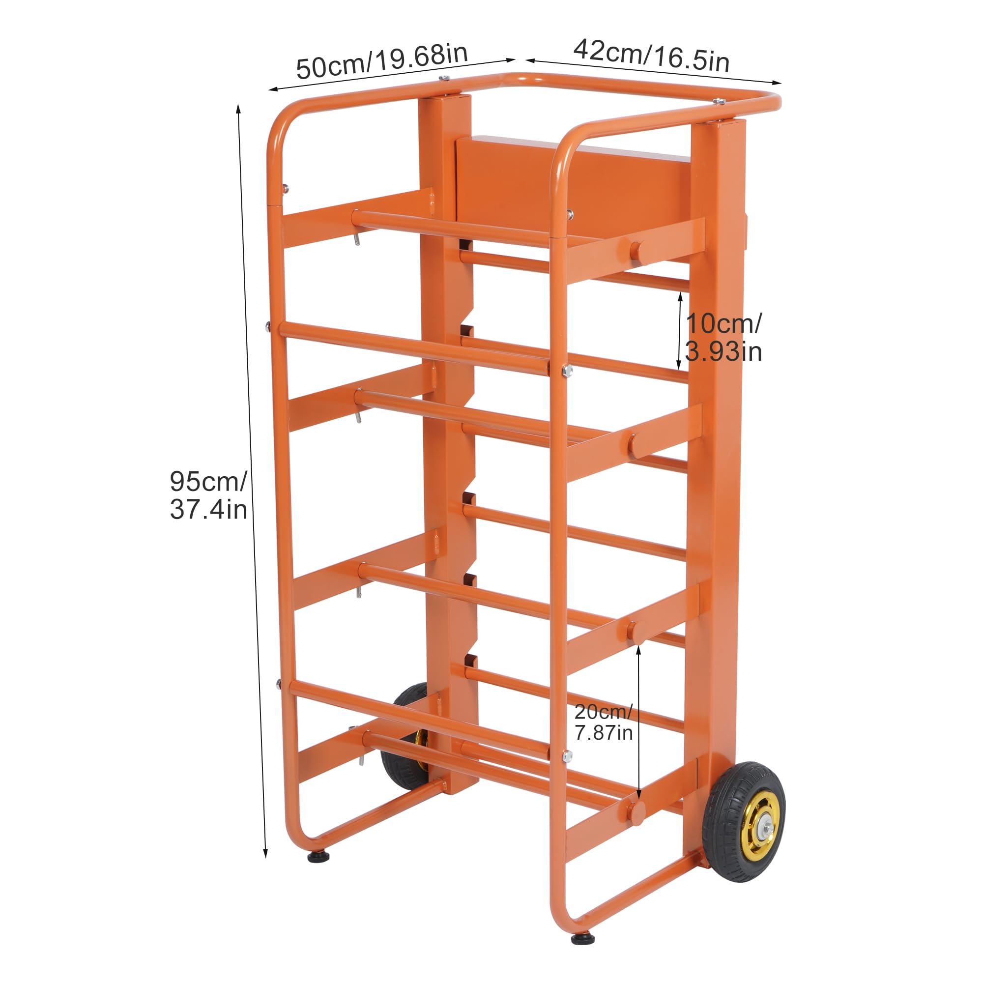 ikare ikare Wire Spool Rack, Cable Caddy Heavy Duty Multi-Spool Wire Rack Dispenser with Wheel, Electrical Wire Spool Holder with Storage Tray for Wiring Storage and Electrical Industrial, 300 lbs Capacity