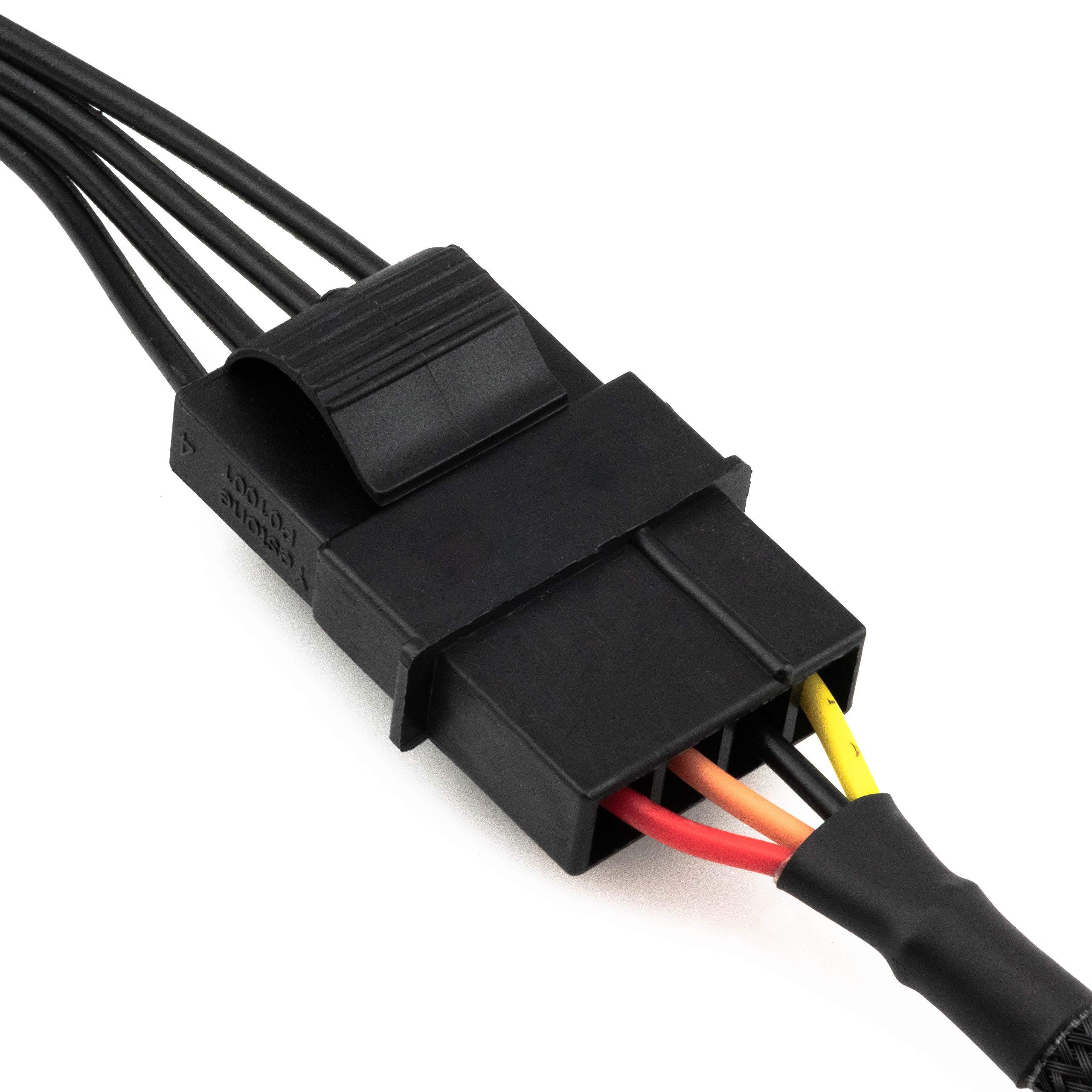 CRJ Electronics CRJ 4-Pin Molex to Dual 15-Pin SATA Power Adapter Cable - 12-inch (30cm), Black Sleeved - Power Two SATA Hard Drives and SSDs from a 4-Pin Peripheral Molex ATX Power Supply Connection
