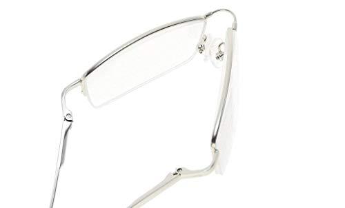 Eyekepper Eyekepper Half-Rim Memory Titanium Bridge Reading Glasses for Video Games Blue Light Blocking Readers Amber Tinted Lenses (Gunmetal,+1.00)