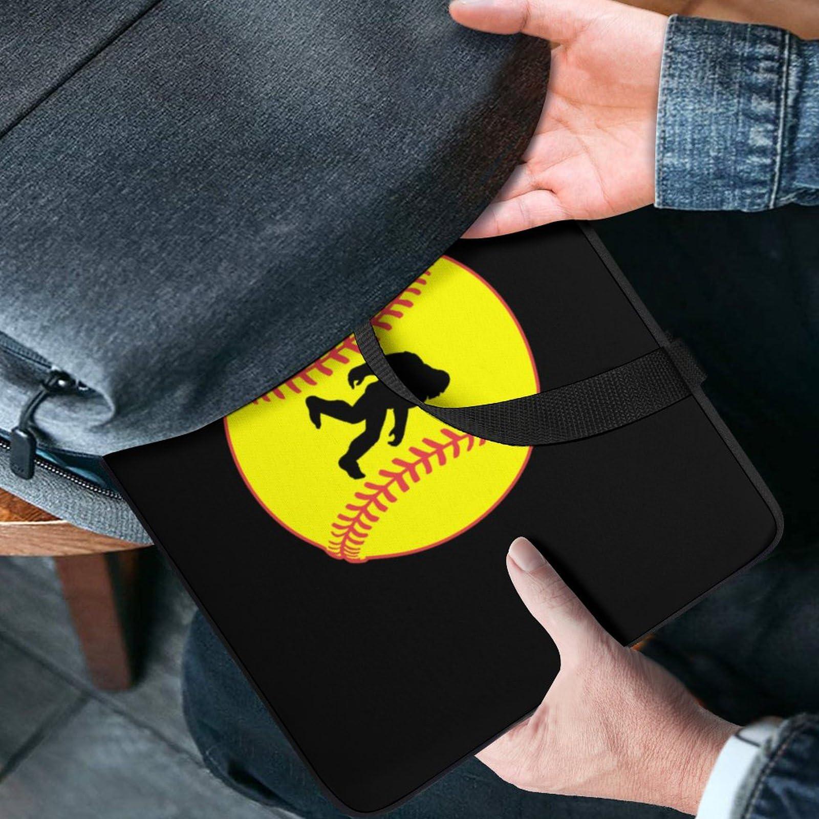 Nudquiods45 Softball Sasquatch Bigfoot Funny Laptop Sleeve Bag Portable Carrying Waterproof Shockproof Notebook Cover Protector Case with Handle