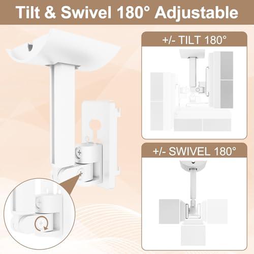 Dinghosen Speaker Wall&Ceiling Mount for Bose UB-20,UB-20 Series II Speaker Wall Mount Bracket for Bose Cube Speakers/Lifestyle/CineMate/Surround/SoundTouch/Acoustimass Home System Tilt&Swivel Adjustable(White)