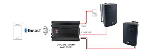 Dual Electronics Dual Electronics LU43PB 3-Way High Performance Outdoor Indoor Speakers with Powerful Bass & Dual Electronics DBTMA100 Micro Wireless Bluetooth 2 Channel Stereo Class-D Amplifier