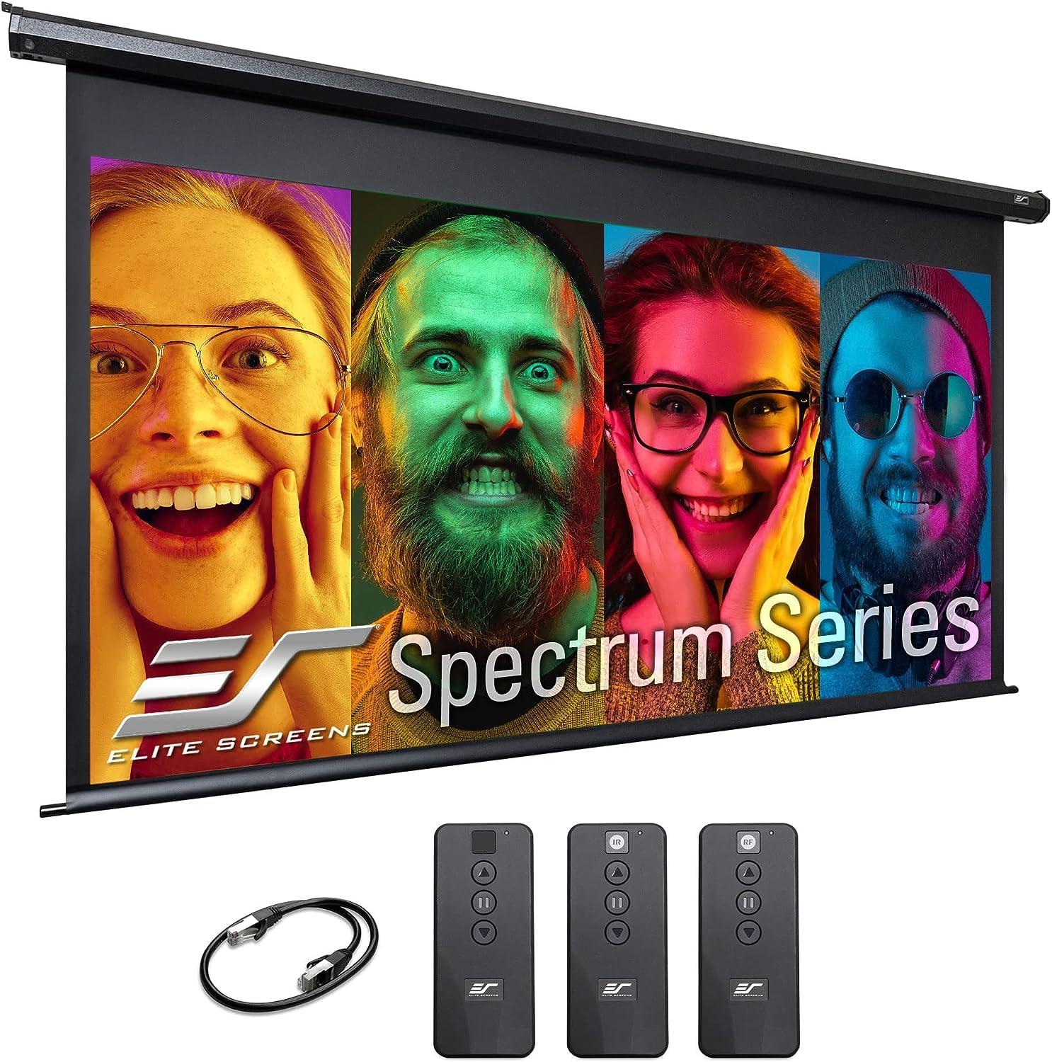 Elite Screens Projector Screen Elite Screens Spectrum, 106-INCH Diag 16:10, Motorized Projection Screen Movie Home Theater 4K/8K Ultra HD Ready, ELECTRIC106X2