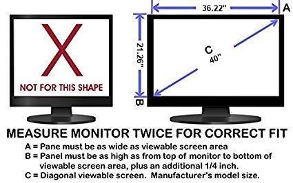EYES PC EYES PC Blue Light Screen Protector Panel For 40\" Diagonal TV (W 36.22\" X H 21.26\"). Blue Light Blocking up to 100% of Hazardous HEV Blue Light from LED screens. Reduces Digital Eye Strain.