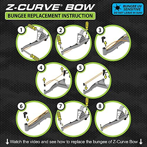 Zing Zing Z-Curve Bow Bungee Replacement and Arrow Refill Pack - Includes 2 Orange Z-Curve Bungee Sets and 4 Orange Zonic Whistling Arrows