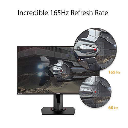 ASUS ASUS TUF Gaming 27” 1080P Monitor (VG279QR) - Full HD, IPS, 165Hz (Supports 144Hz), 1ms, Low Motion Blur, G-SYNC Compatible, Shadow Boost, VESA Mountable, DisplayPort, HDMI, Height Adjustable, Black