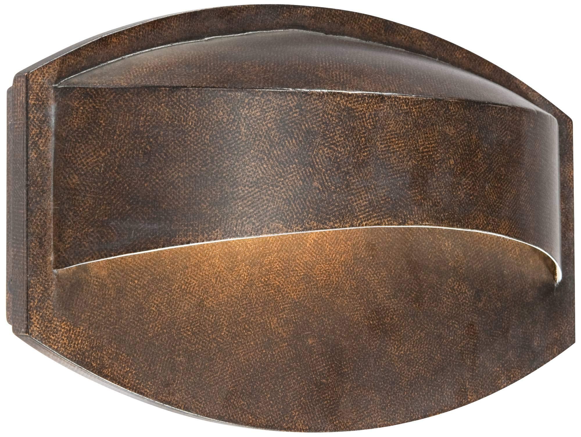 Possini Euro Design Possini Euro Design Xane Modern Outdoor Wall Light Fixture Halogen Bronze Metal 11\" Eyebrow Curving Frame Dark Sky Design for Exterior House Porch Patio Outside Deck Garage Front Door Garden Home