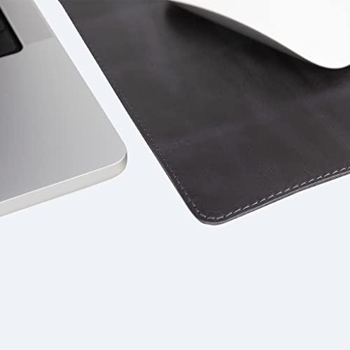 OXA OXA Leather Mouse Pad | Smooth Surface | Non-Slip Base | Tracking Precision | Full Crafted from Genuine Leather | for Both Women & Men Home Decor Usage | - Black