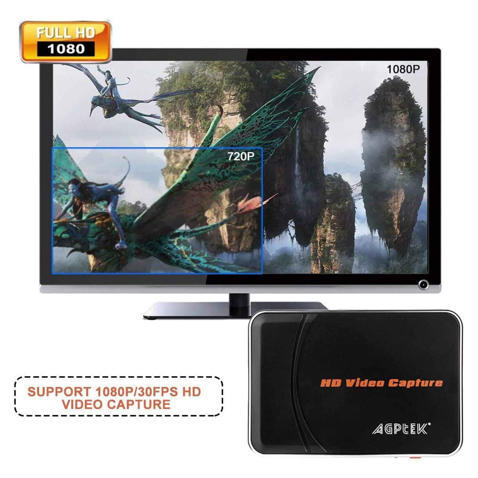 MYPIN 1080P HDMI Video Capture Card HD Game Recorder Compatible with Xbox One/360/ PS4/ Wii U/Nintendo Switch and Support Mic in for Commentary - No PC Required