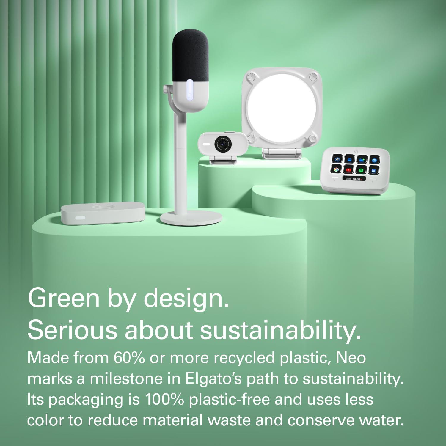 Elgato Elgato Wave Neo Facecam Key Light Stream Deck Bundle Micro USB Condensateur, Webcam Full HD, clairage Professionnel Pour Visio, 8 Touches Personnalisables