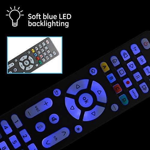 GE GE Backlit Universal Remote Controls for Samsung, Vizio, LG, Sony TVs, Blu-Ray Players, Streaming Devices (48843, 48848)